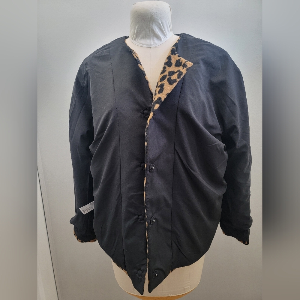 Chico's Tan and Black Leopard Cardigan - Picture 8 of 13